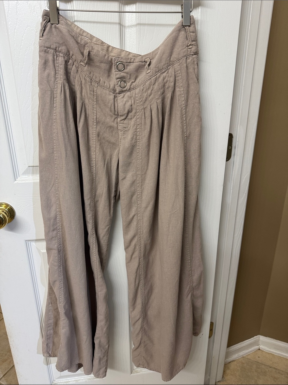 Vintage Anthropologie Louie Wide Leg Linen Pant